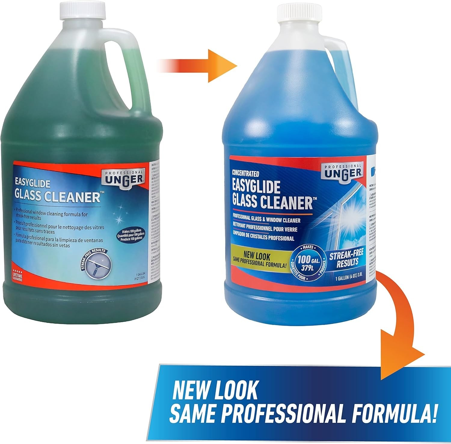 Glass Cleaner Concentrate 1 Gal Streak-Free Ammonia-Free Multi-Purpose Safe f…