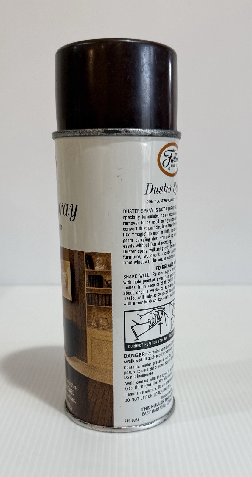 VTG Fuller Brush Company DUSTER SPRAY Can FULL Retro Graphic Advertising