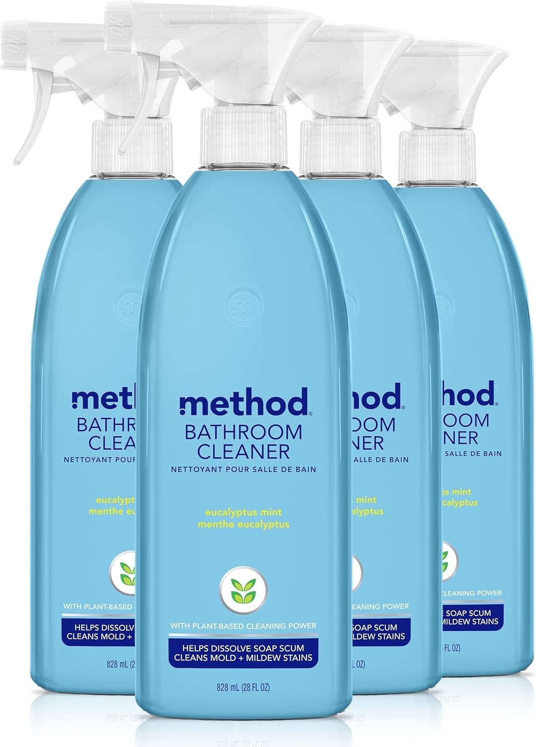 Eco-Friendly Bathroom Cleaner – Eucalyptus Mint, Pack of 4, 28 Fl Oz Bottles