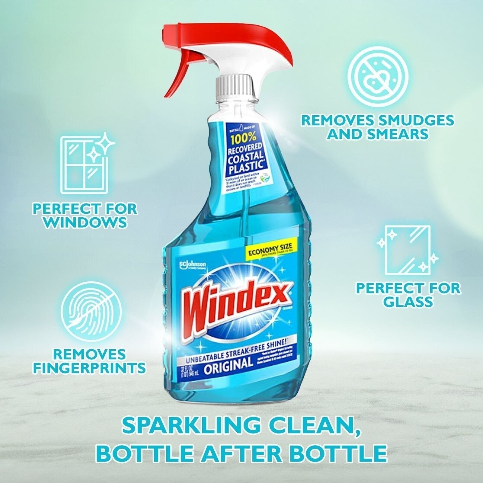 Windex Glass-Cleaner, 2 Spray 23 fl oz each and 1 (2L) Refill