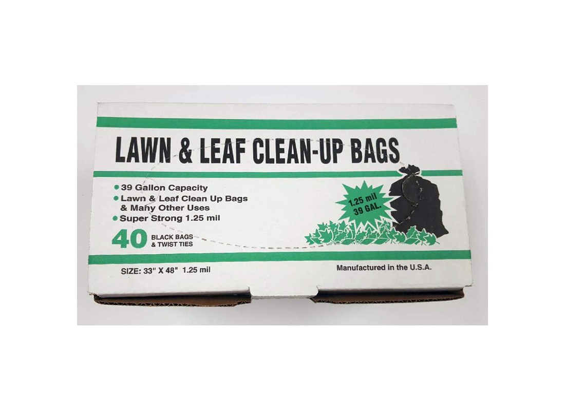 Lawn and Leaf Bags 39 gal Twist Ties 40 pk 1.25 mil Black