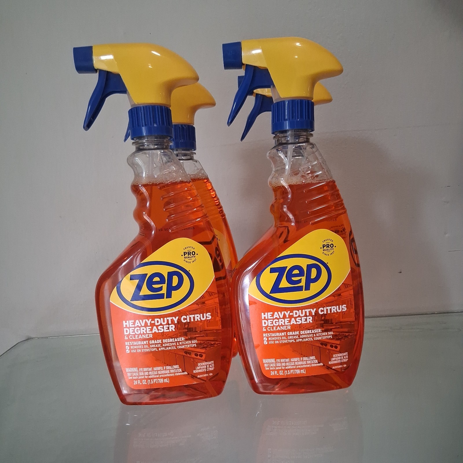 Zep Heavy-Duty Citrus Cleaner Spray Bottle 24 Fl oz (Pack of 4)