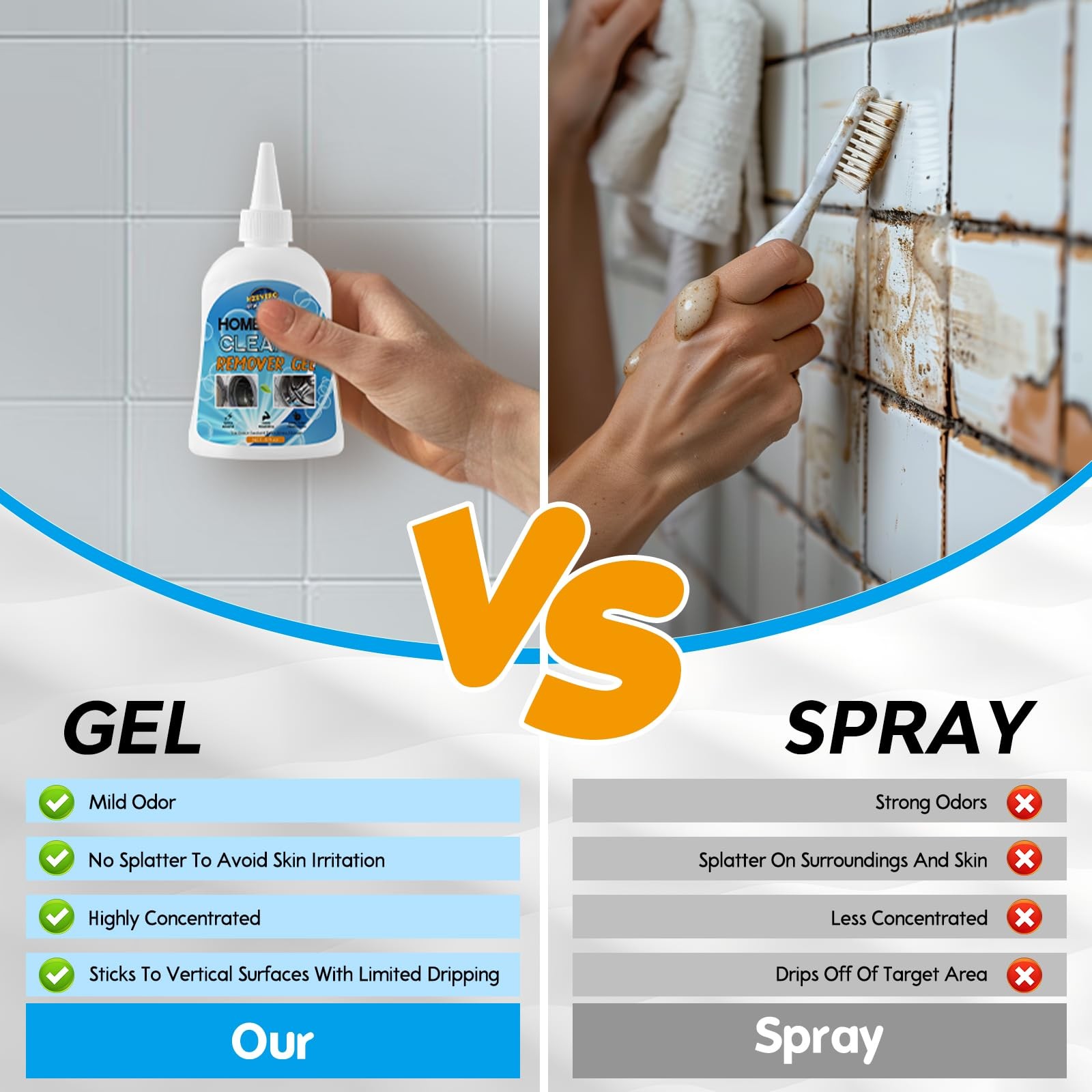 Mold Stain Remover Gel, Washing Machine Cleaner for Front Loader Washer Gaske…