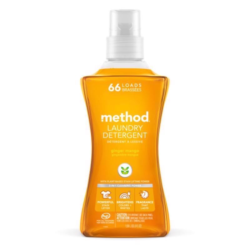 Method 14905 Ginger Mango Scent Laundry Detergent Liquid 53.5 oz. (Pack of 4)