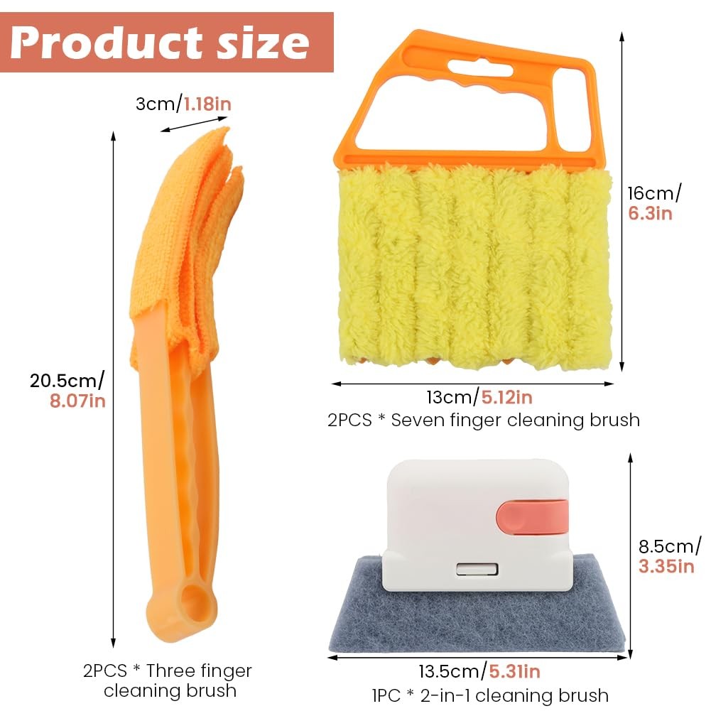 Window Blind Cleaning Set – 5 Washable Dusting Tools for Home & Office