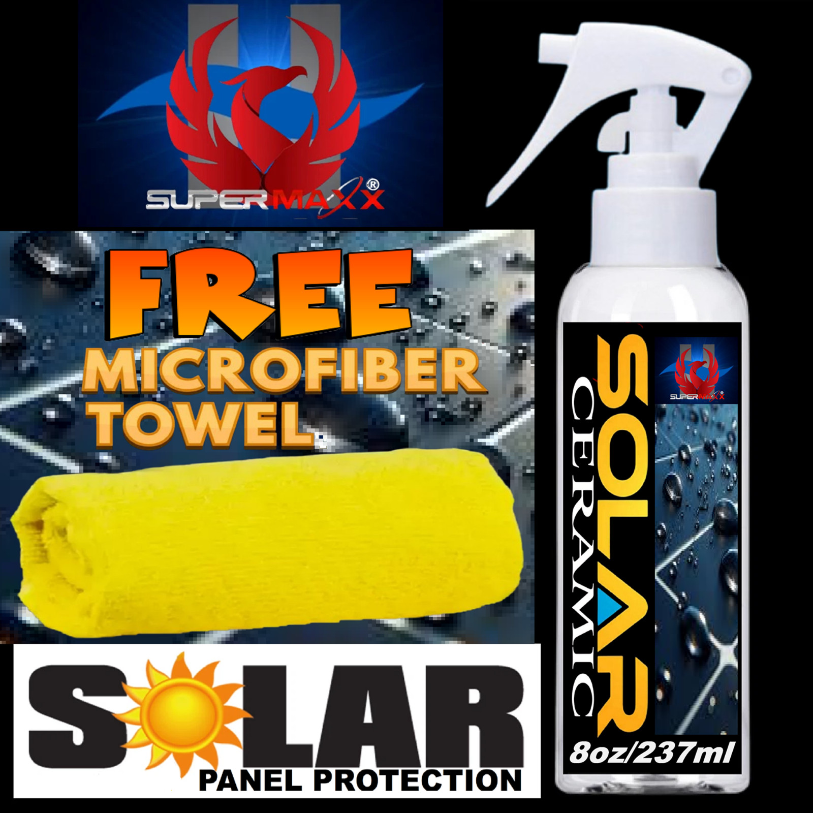 SOLAR PANEL KIT CERAMIC COATING SPRAY 2 – YEAR WARRANTY ADVANCED PROTECTION