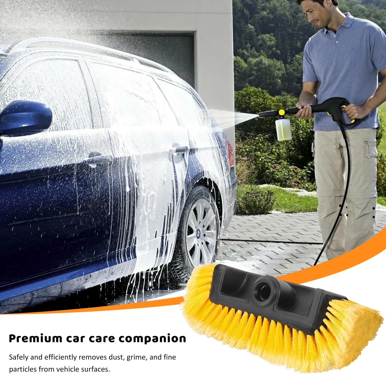 Car Wash Brush Head Scrub Brush Attachment for Long Handle Extension Pole