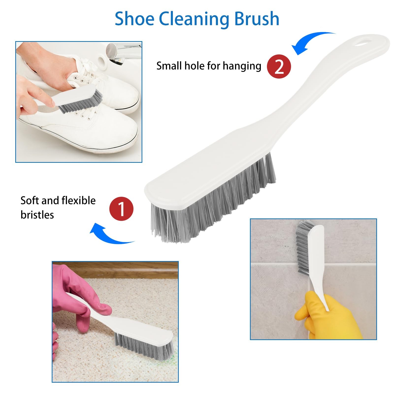 6 Pack Multipurpose Household Cleaning Set, Deep Cleaning Brush Set with Grip…