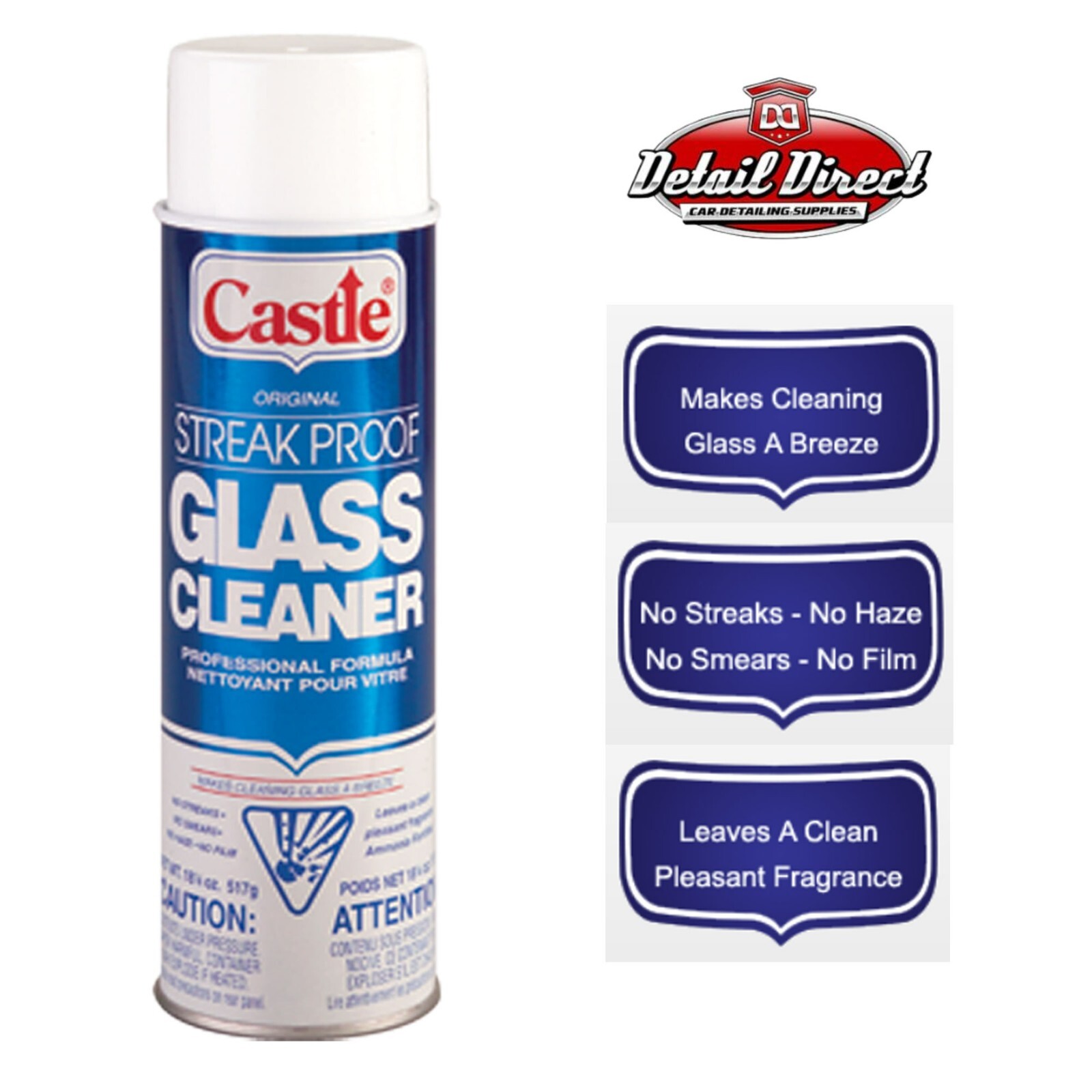 Castle Glass Cleaner by the Case, Streak Proof Glass Cleaner C2003 (12 Pack)