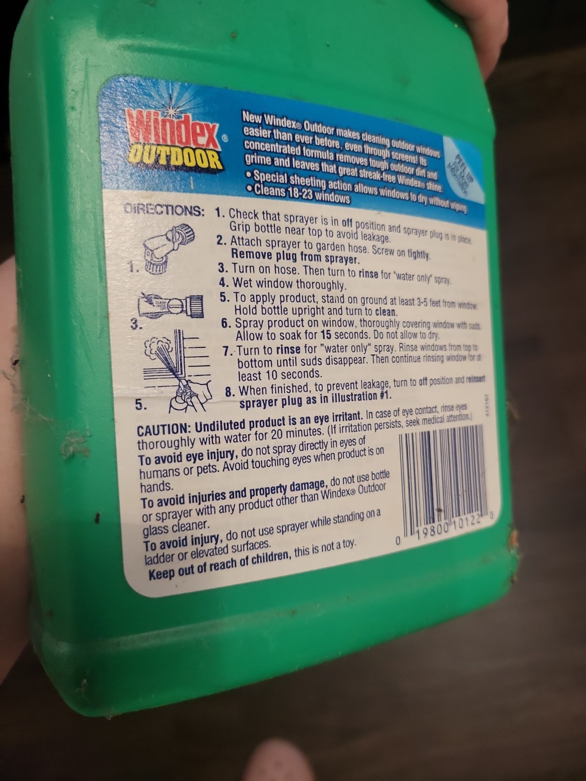 Windex Outdoor Concentrated Glass Cleaner 32oz 1997 Hose Attachment Bottle