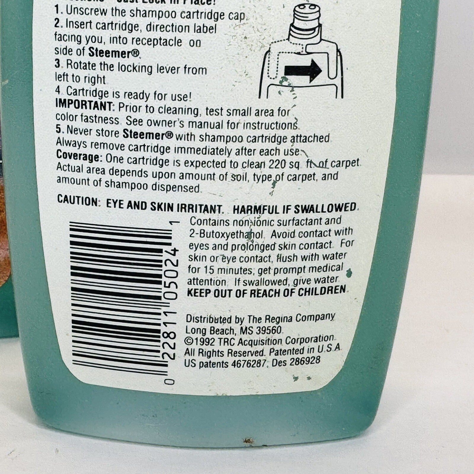 Regina Steemer Professional Carpet Shampoo 15 fl oz each Lot of 2 NOS NEW SEALED