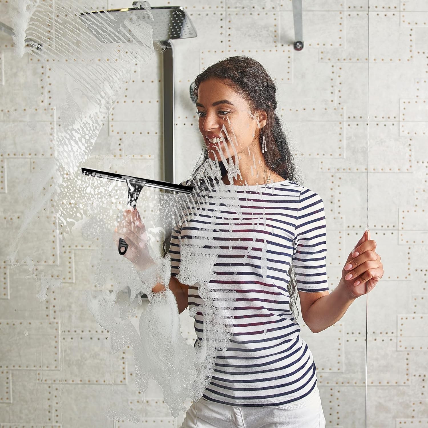 3-piece brush set – Shower cleaning brush with ergonomic handle