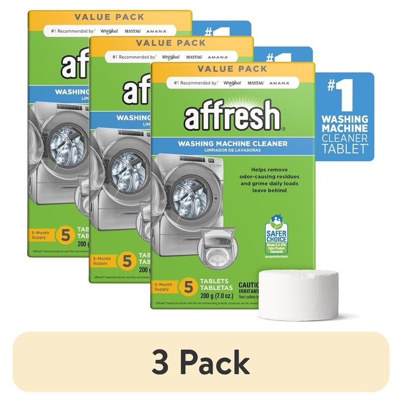 Washer Cleaner Tablets Deep Clean Odor Remover High Efficiency 5 Count New