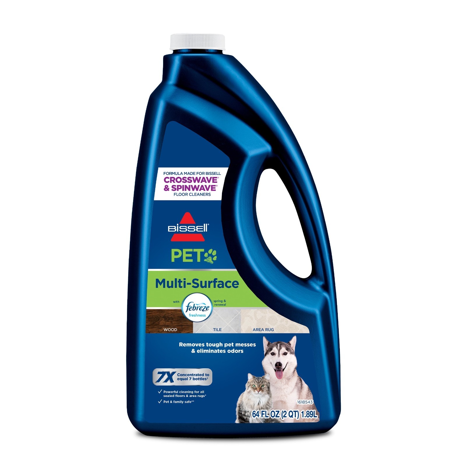 2 Pack Bissell Pet Multi Surface Formula 64oz CrossWave SpinWave 22951 Cleaner