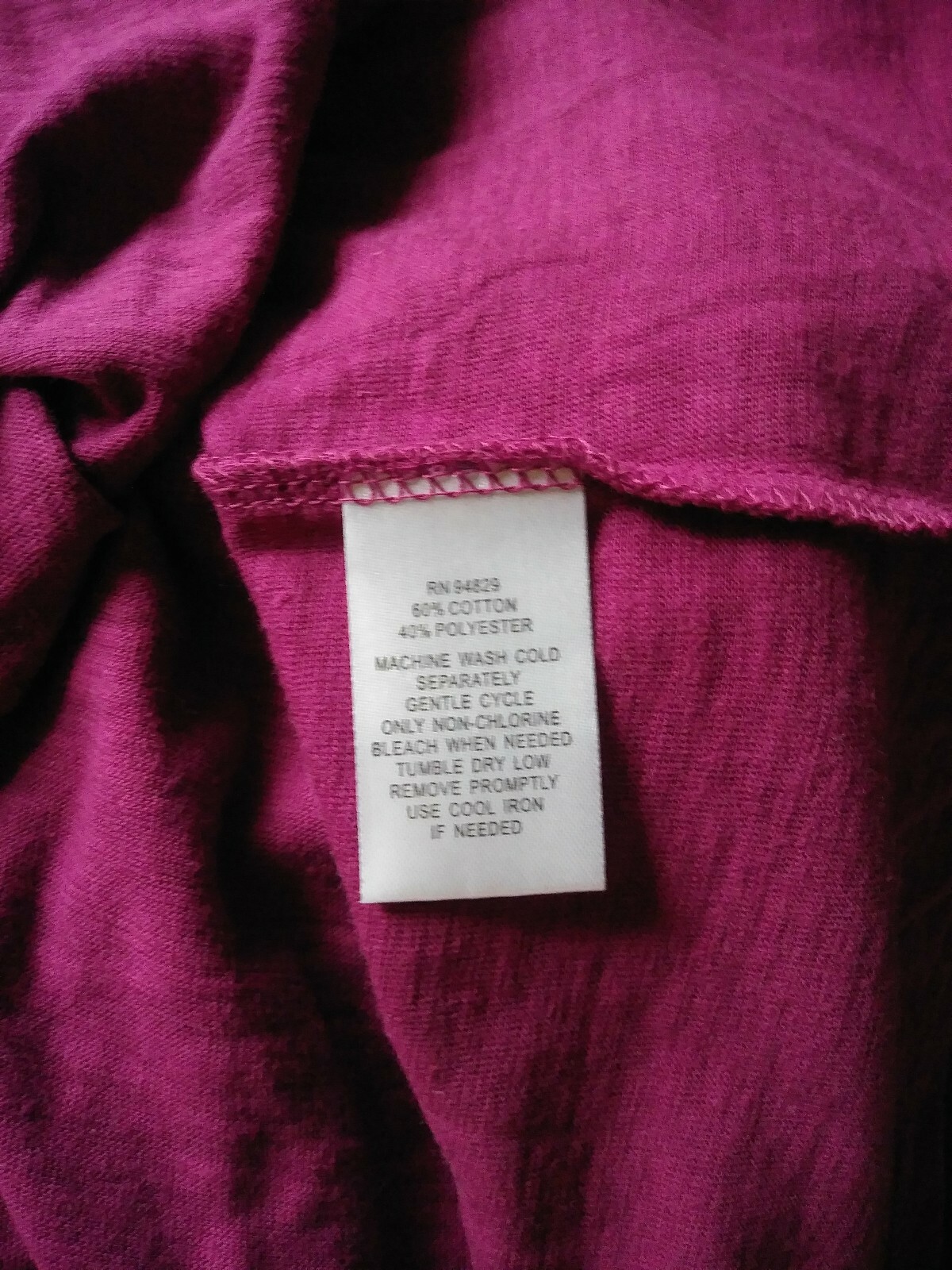 ALLISON BRITTNEY SIZE LARGE TOP SHIRT BERRY NWT AKMT162 COTTON & POLY WASH COLD