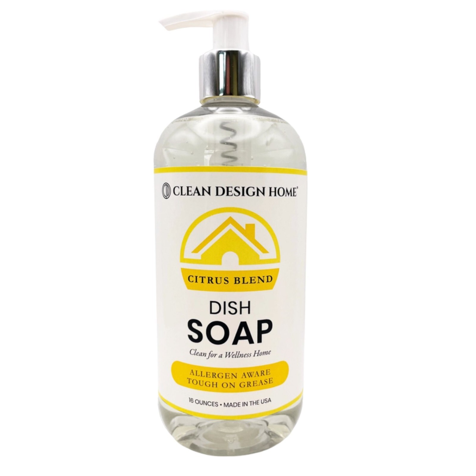 Allergen-Aware, Plant-Based Citrus Dish Soap by CLEAN DESIGN HOME® 16oz