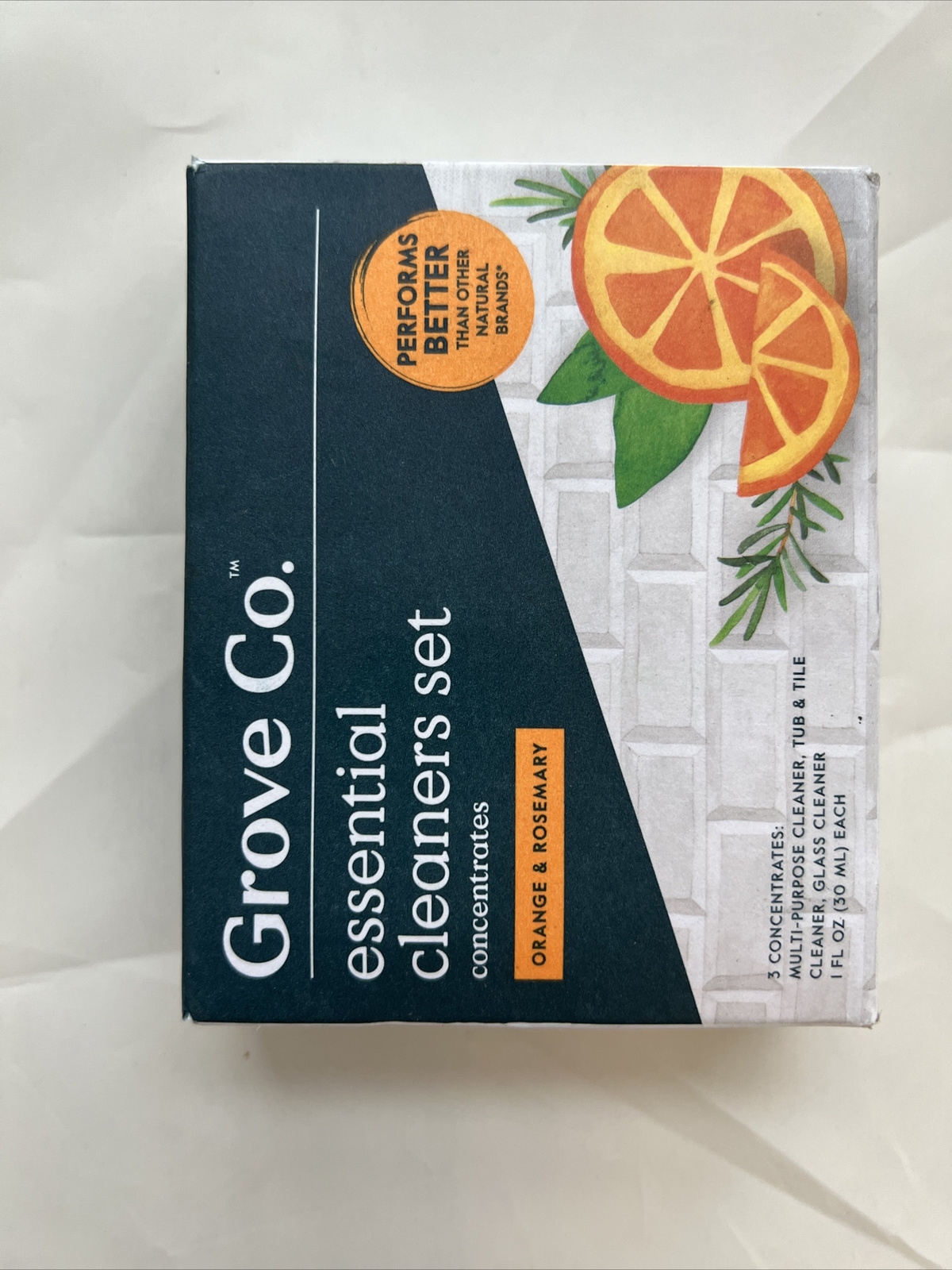 5x Grove Collaborative Essential Cleaners Set Concentrated Orange & Rosemary