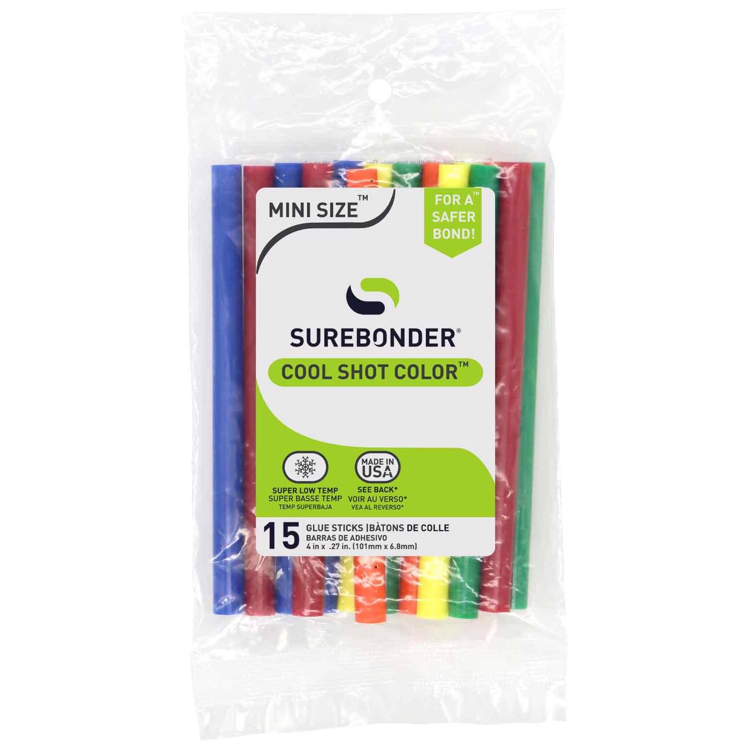 Surebonder CS-15VC Cool Shot Assorted Color Mini Glue Sticks 4 x 0.27 in.
