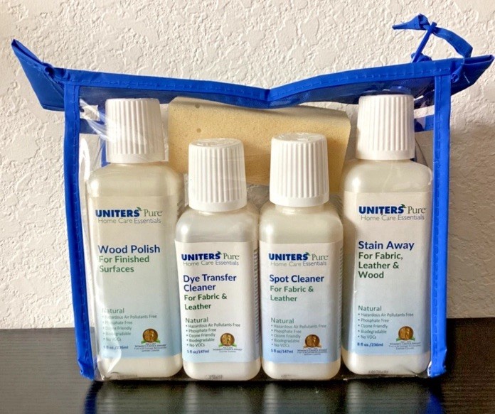 UNITERS Pure Home Care Essentials – Leather, Wood, & Fabric Cleaner Kit 4-pack