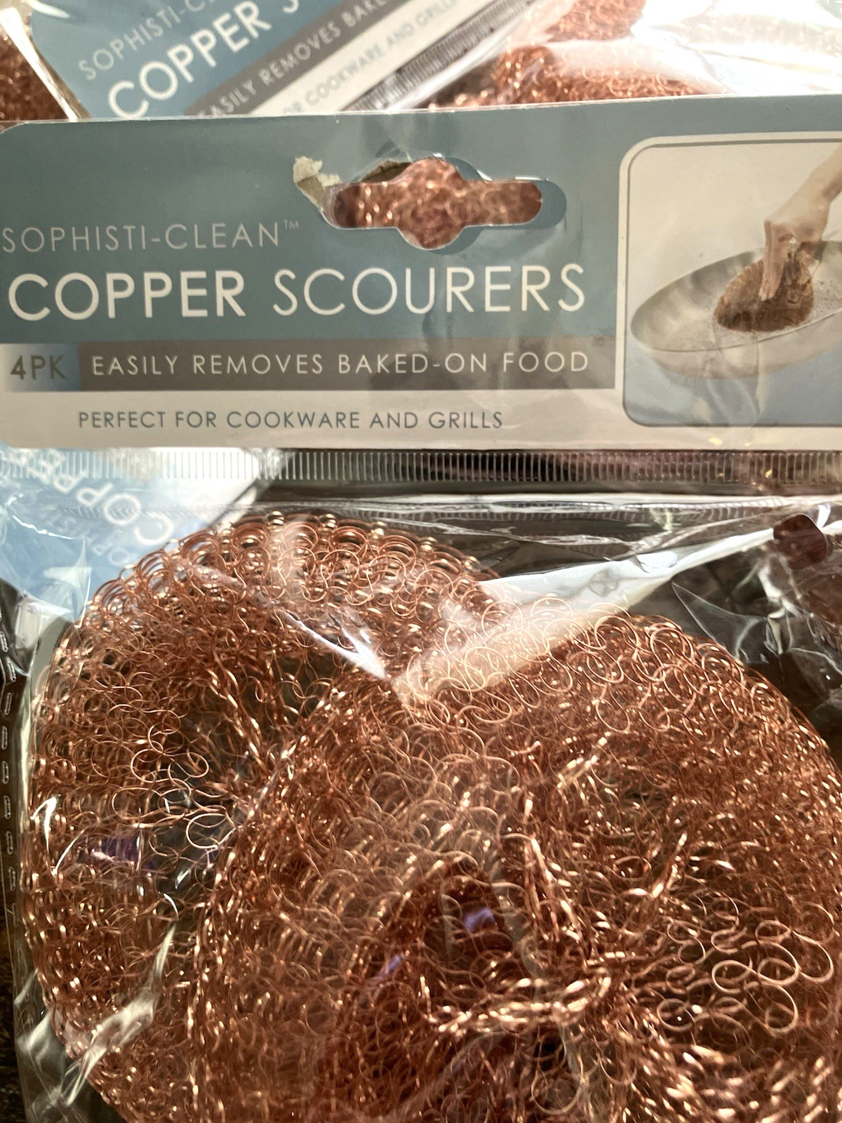 Copper Scourers Metal Pro Heavy Duty Scrubbing Pots Pans 12 Pcs NEW PACKAGES