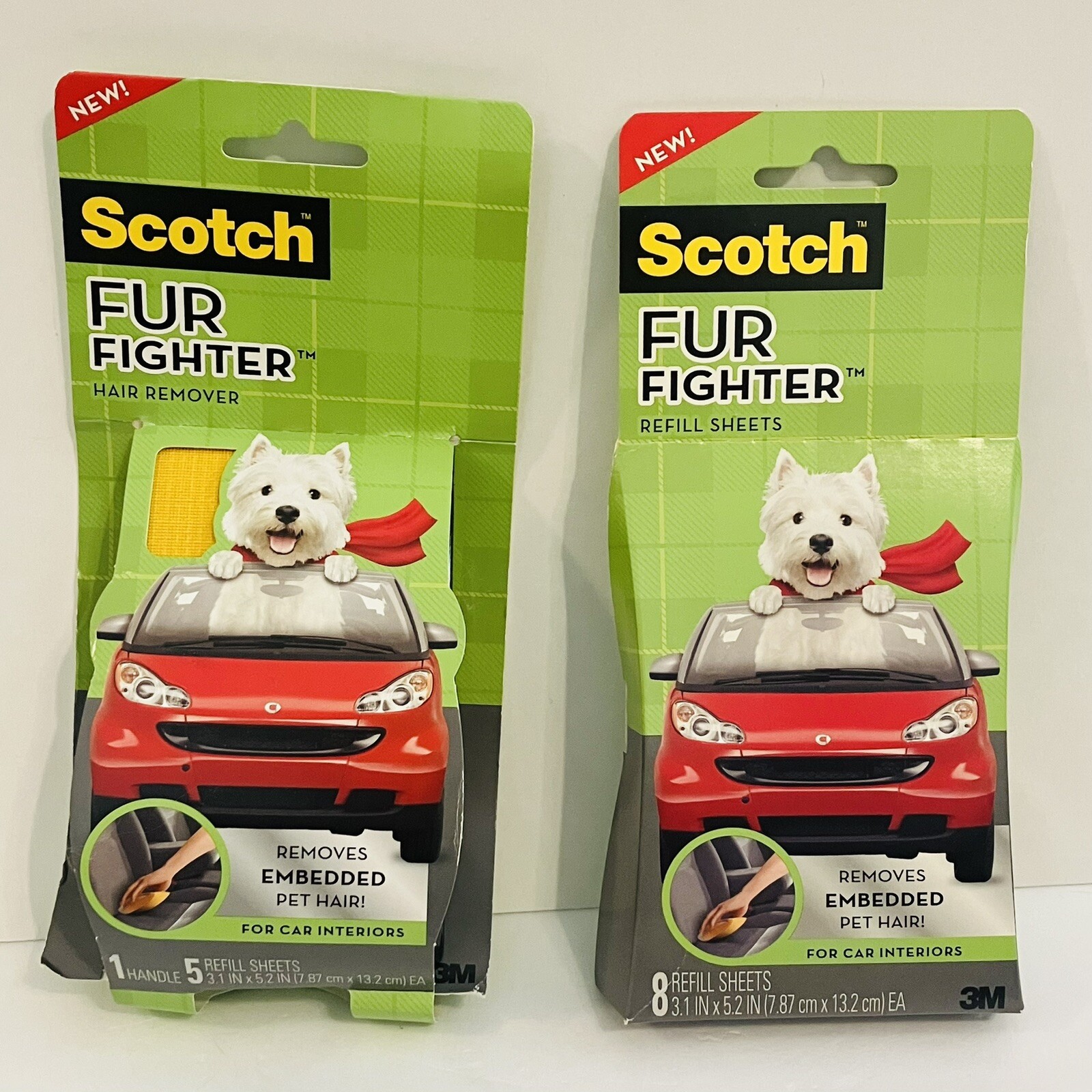 Scotch Fur Fighter Upholstery Pet Hair Fur Remover + Refill 8 ct