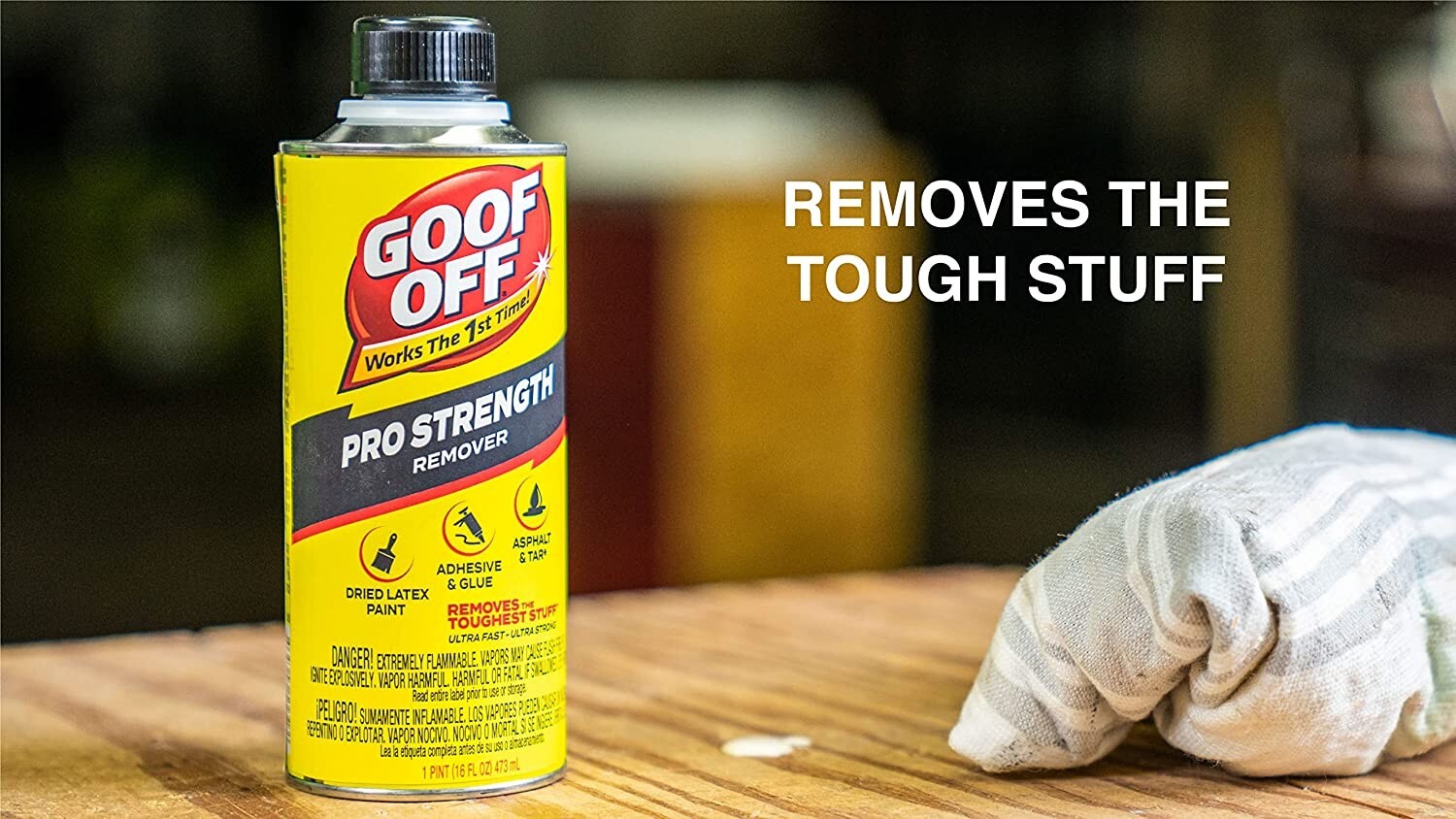 Goof Off FG653 Professional Pro Strength Paint & Graffiti Remover , 16 Ounce