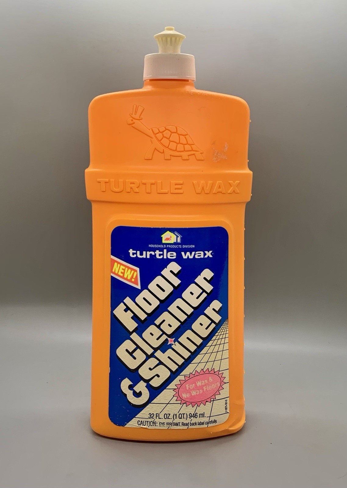 Vintage Turtle Wax Floor Cleaner & Shiner 1992 Full Size 32 oz Orange – NOS