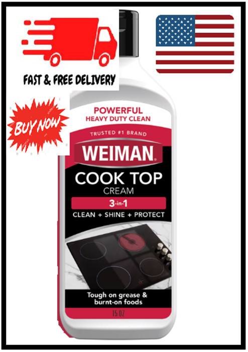 Weiman Glass Cooktop Heavy Duty Cleaner & Polish – Shines and Protects Glass/Cer