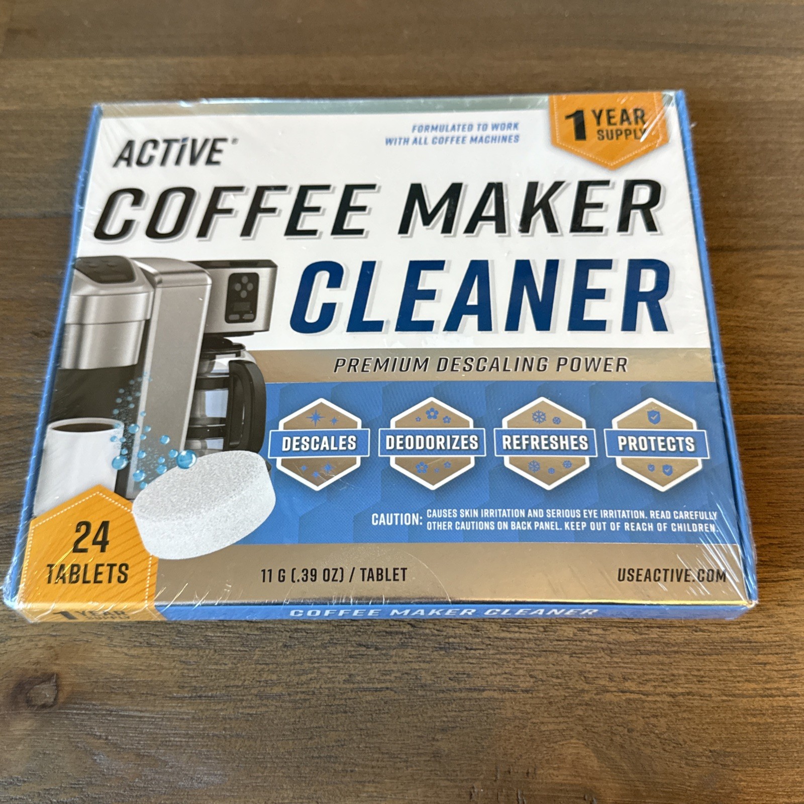 NEW & Sealed Active Coffee Maker Cleaner 24 Tablets 1 Year Supply Pack Descaler