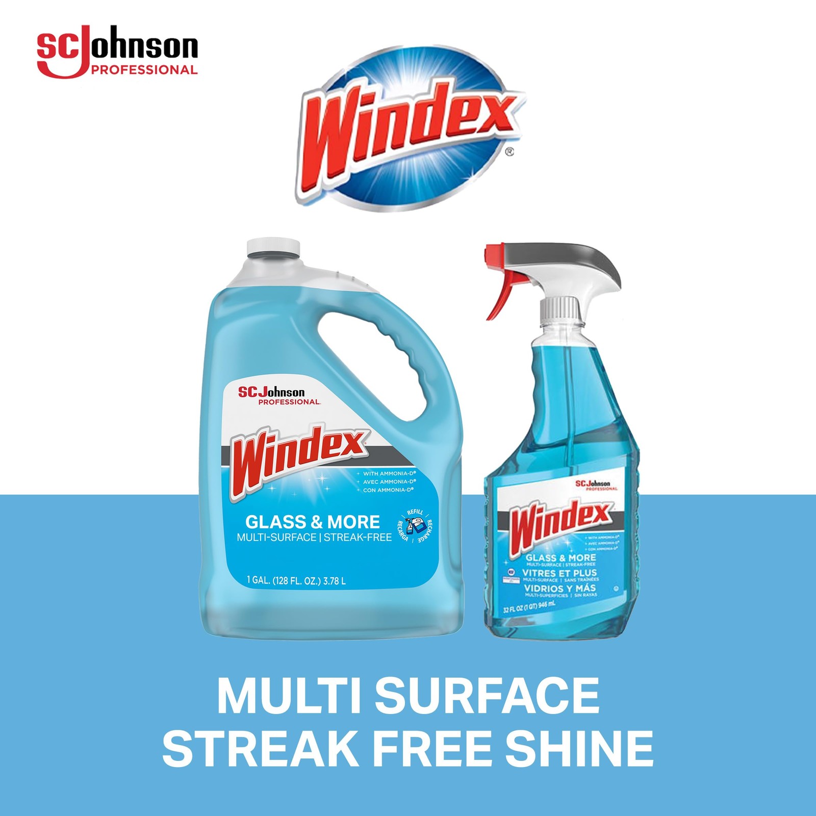 Windex Glass And More Multi Surface Cleaner 1 Gallon Pack Of 4 Streak Free