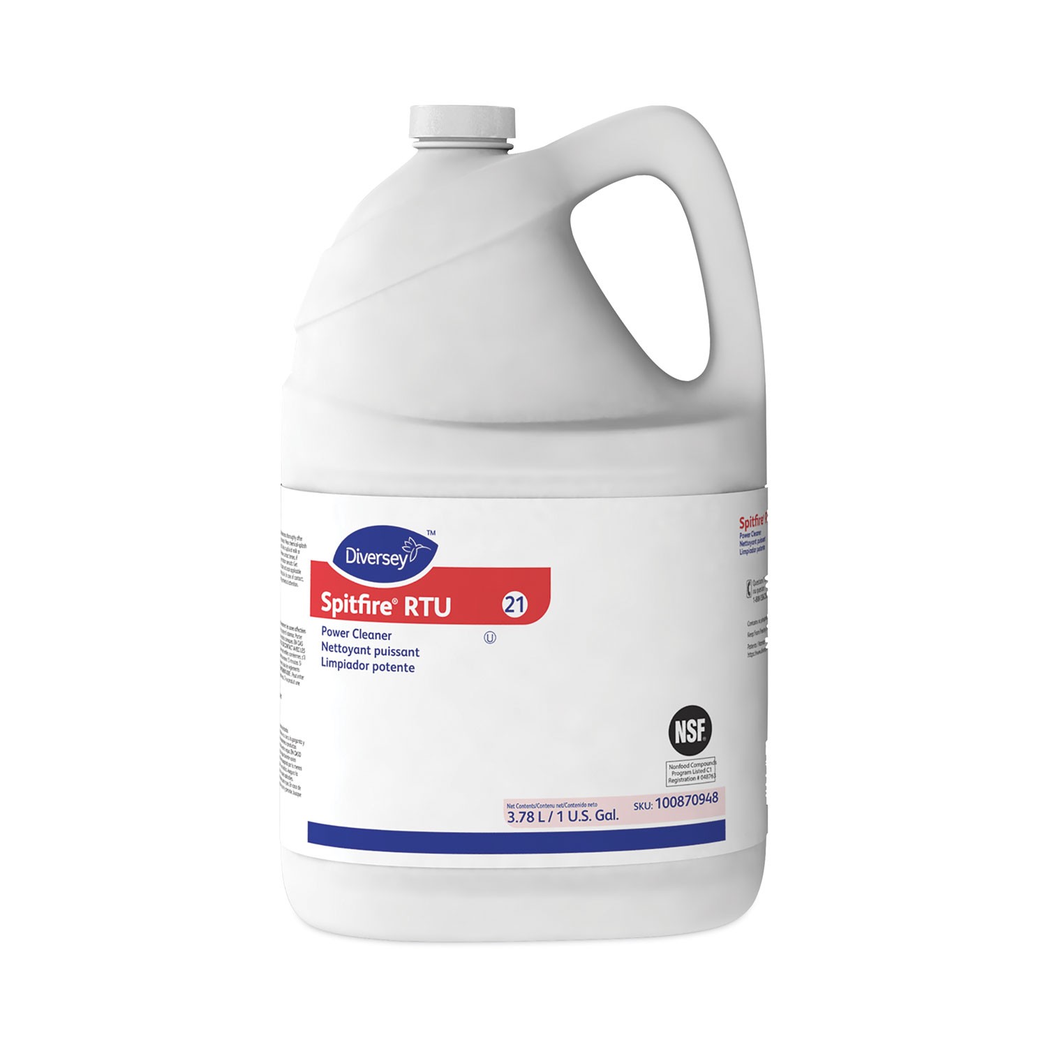 Diversey Spitfire Power Cleaner, Fresh Pine Scent, 3.78 L Container, 4/Carton
