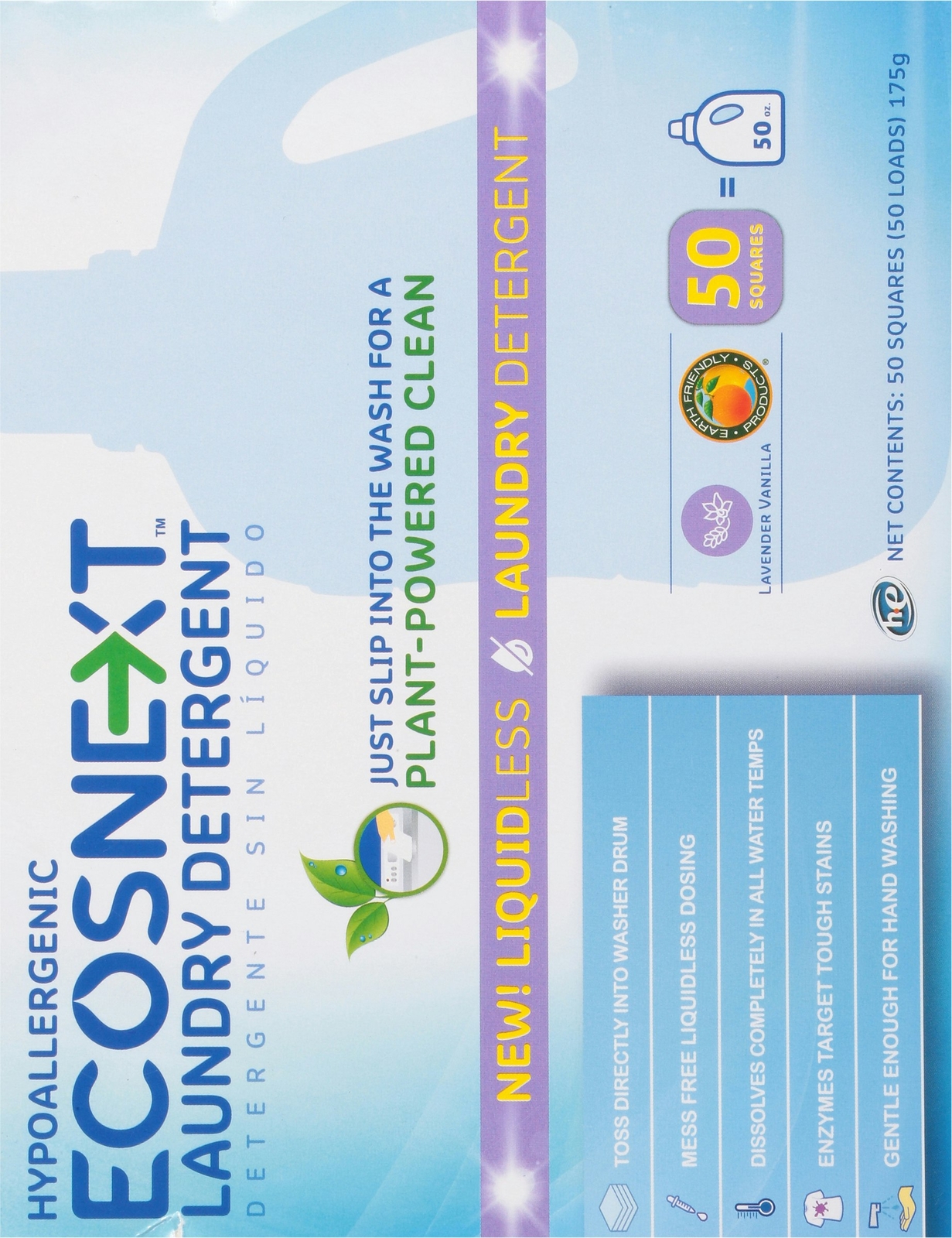 Ecos Laundry Next Liquid less Sheet Lavander Vanilla 50 Each (Pack of 10)