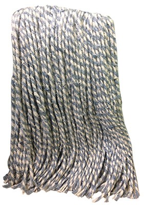 4 Ply Natural Yarn Cotton Mop Head, Cut End, Blue/White Ribbon, Green Seal
