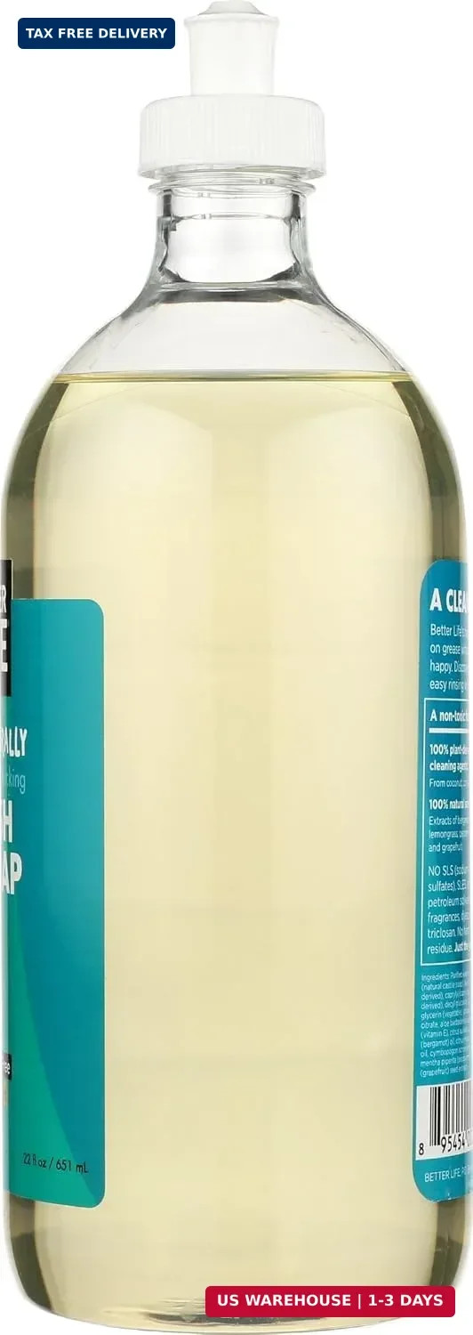Better Life Dish Soap – Liquid Dishwashing Soap with Vitamin E and Aloe for Home
