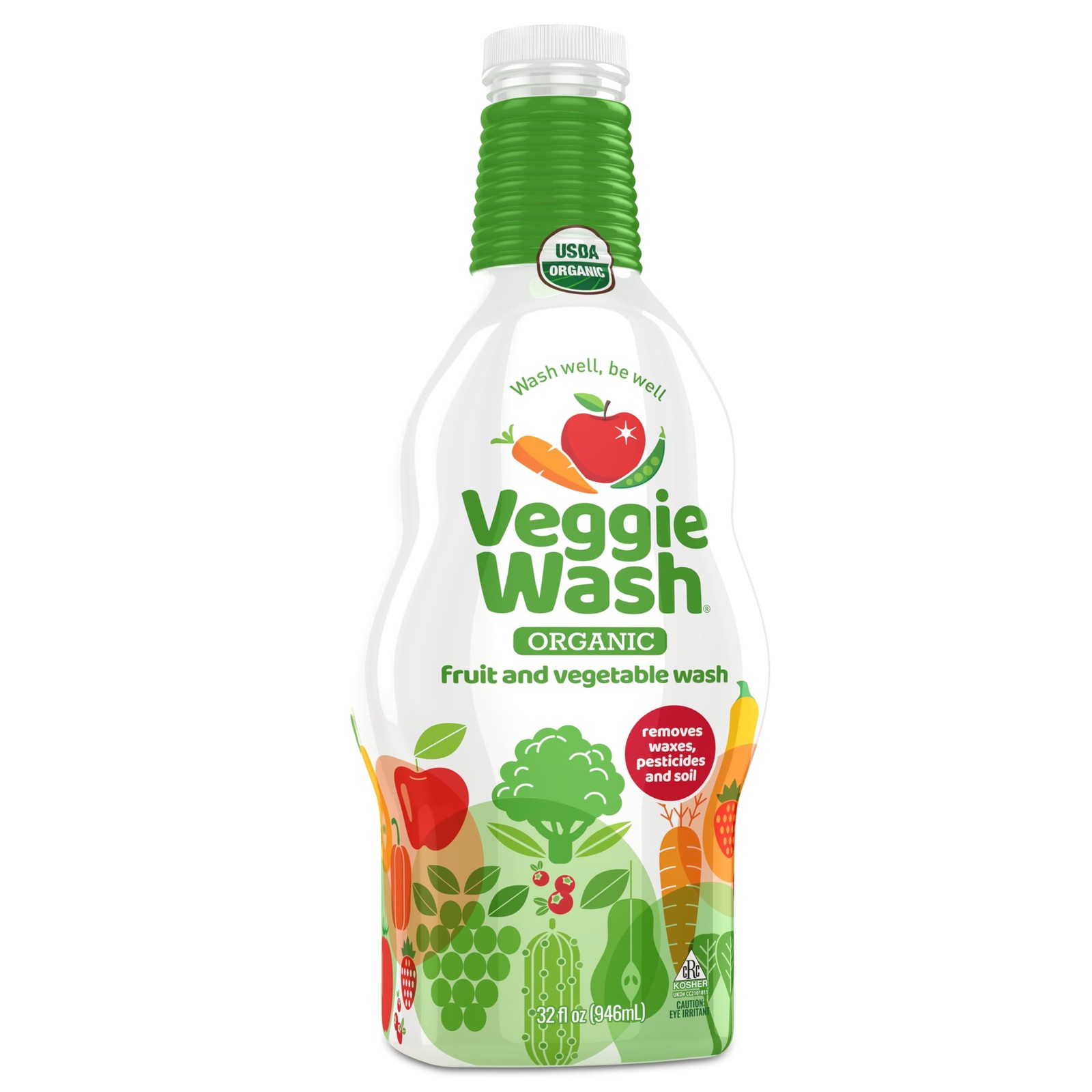 Organic Fruit & Vegetable Wash, Certified Organic Produce Wash and Cleaner, 32-F