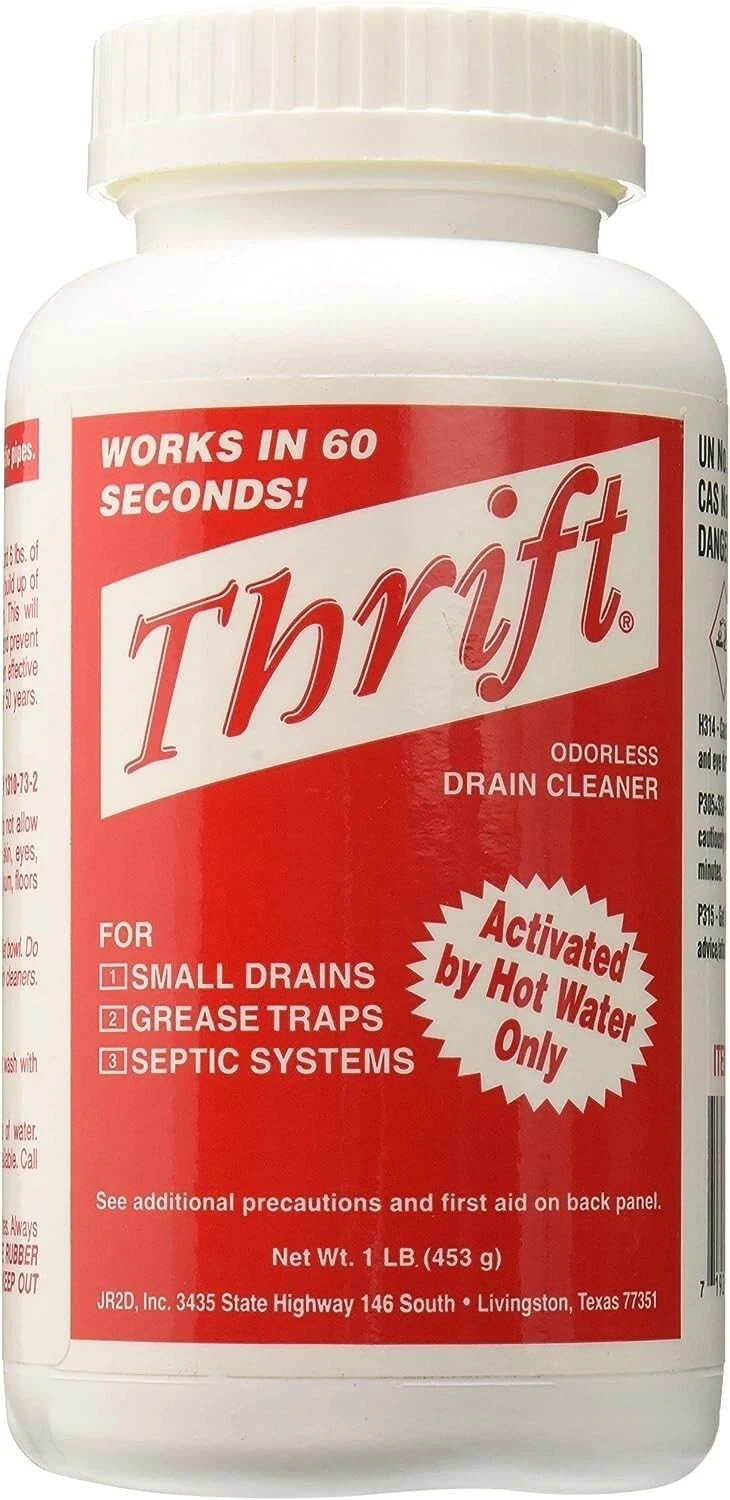 Thrift T-100 Alkaline Based 1-Pound Granular Drain Cleaner -1 lb