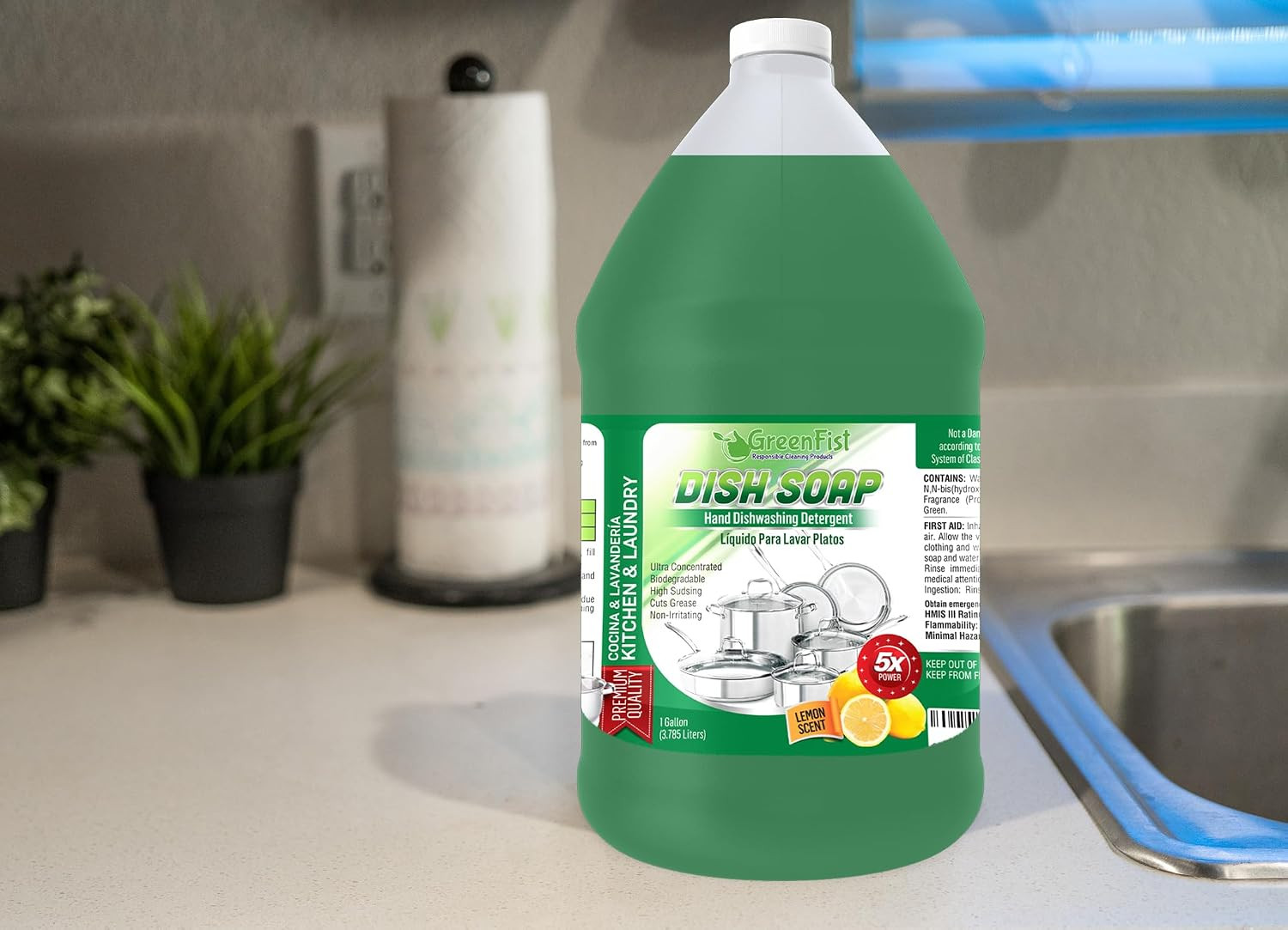 Professional Dish Soap – 1 Gallon Liquid Detergent for Pots & Pans