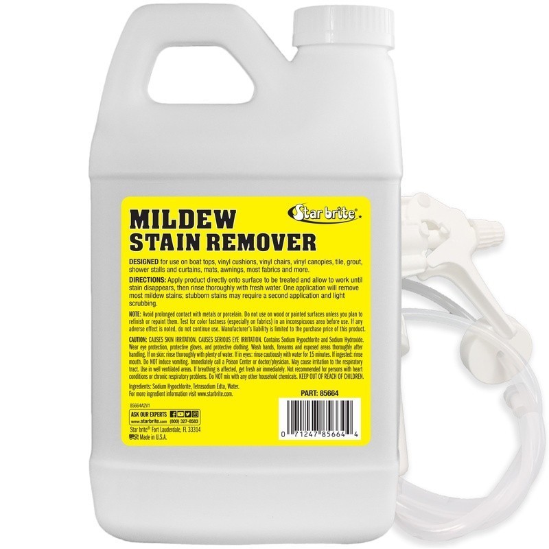 Mold Mildew Stain Remover Cleaner 64oz Multi-Surface Marine Upholstery Spray