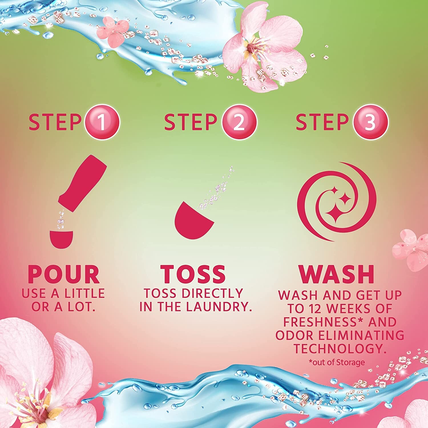 Purex Crystals in-Wash Fragrance and Scent Booster, Cherry Blossom & Ginger 21oz