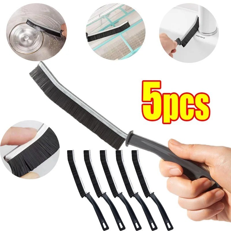 Long Handle Crevice Cleaning Brush Hard Bristle Gap Tile Grout Bathroom Kitchen