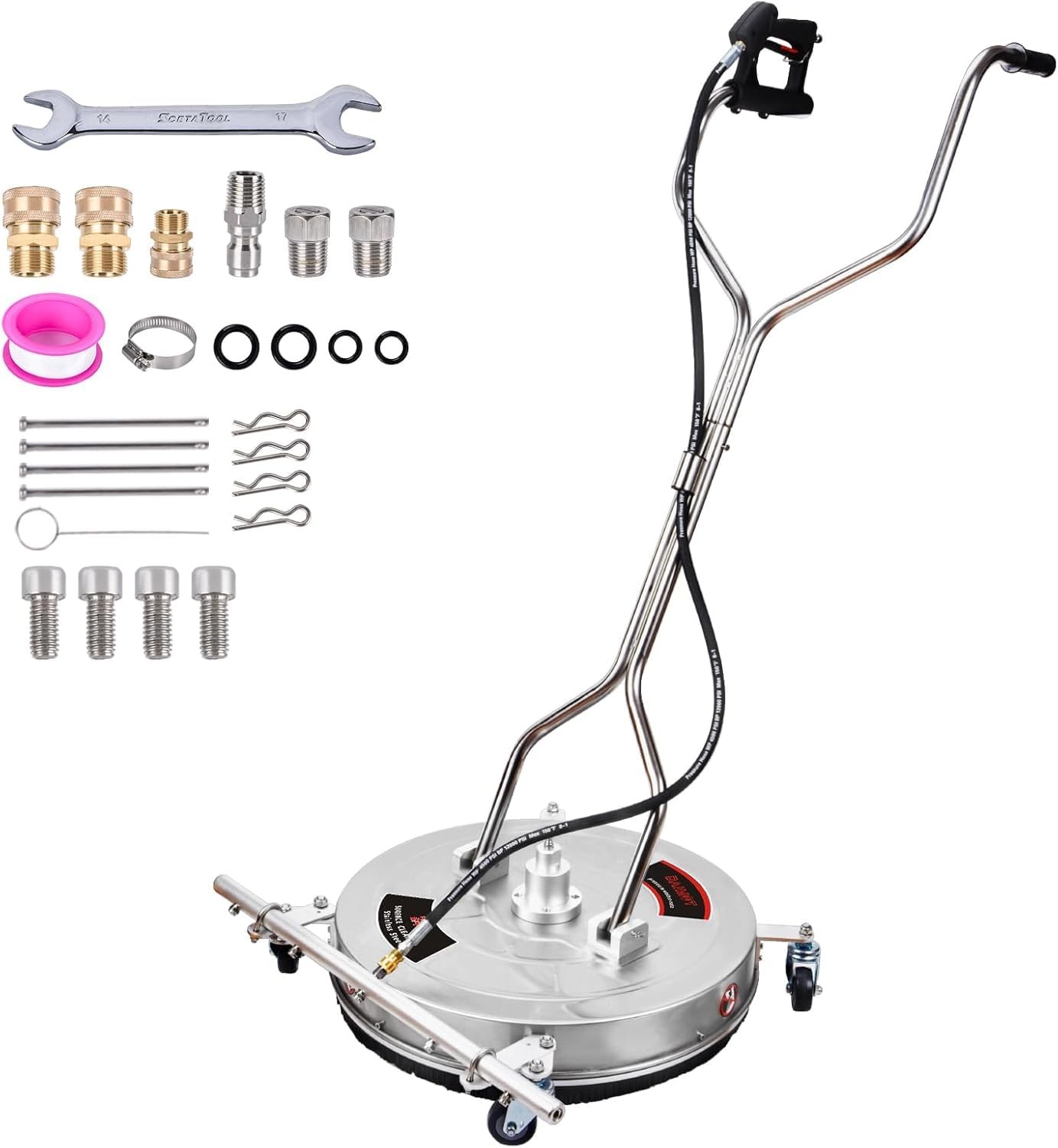 21 Inch Pressure Washer Floor Cleaner with Handle Heavy Duty Surface Cleaner