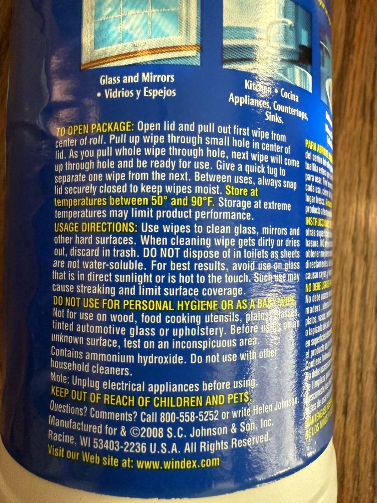 Windex Original Glass & Surface Wipes Container ~ Discontinued