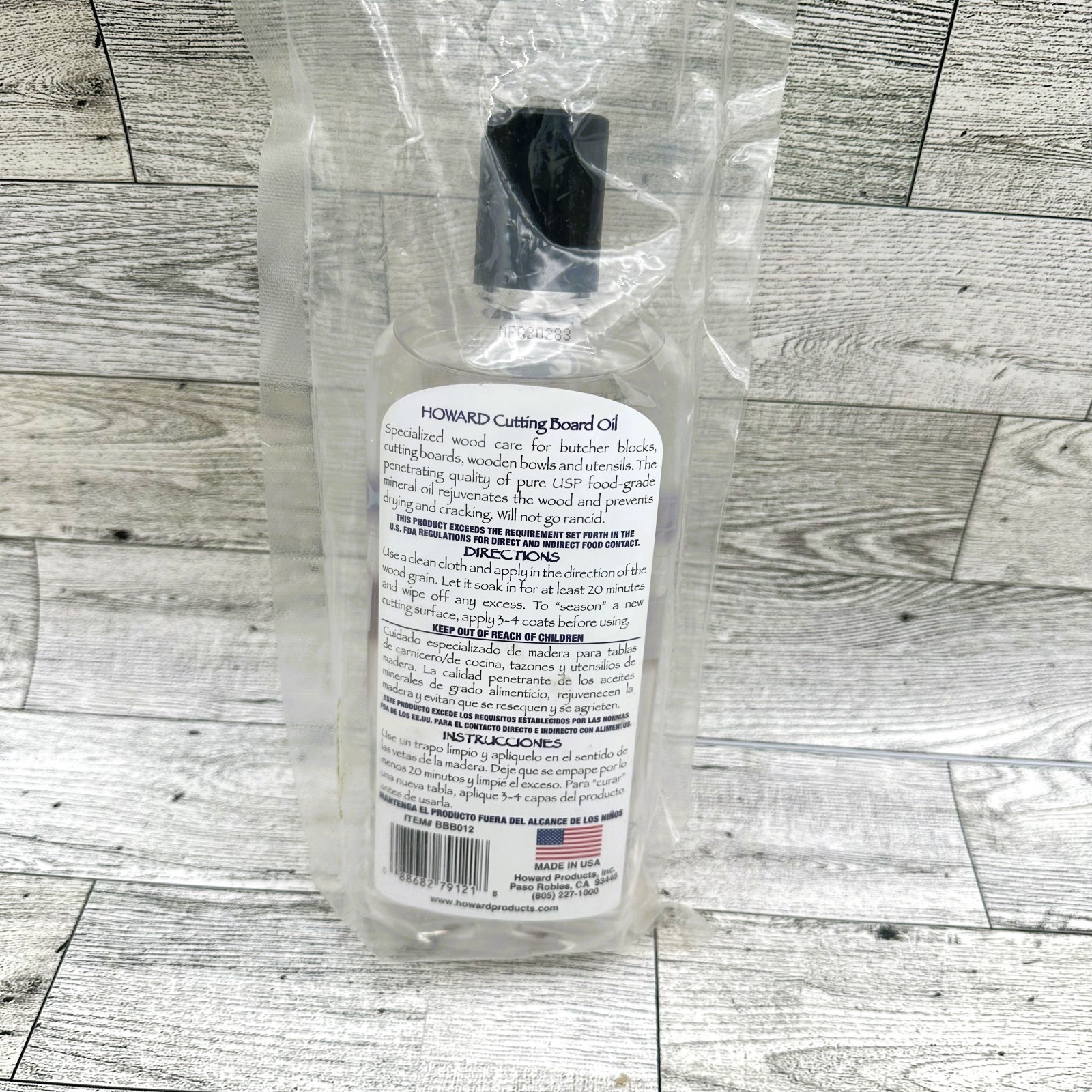 Brand New Sealed Howard Cutting Board Oil 2 Bottles @ 12 FL OZ #BBB012