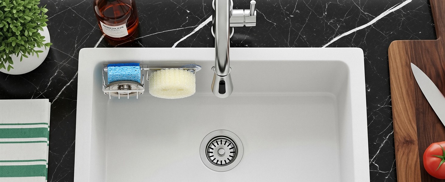 Space Saving] Sponge Holder for Kitchen Sink, Great for Scrub Daddy / Scrub
