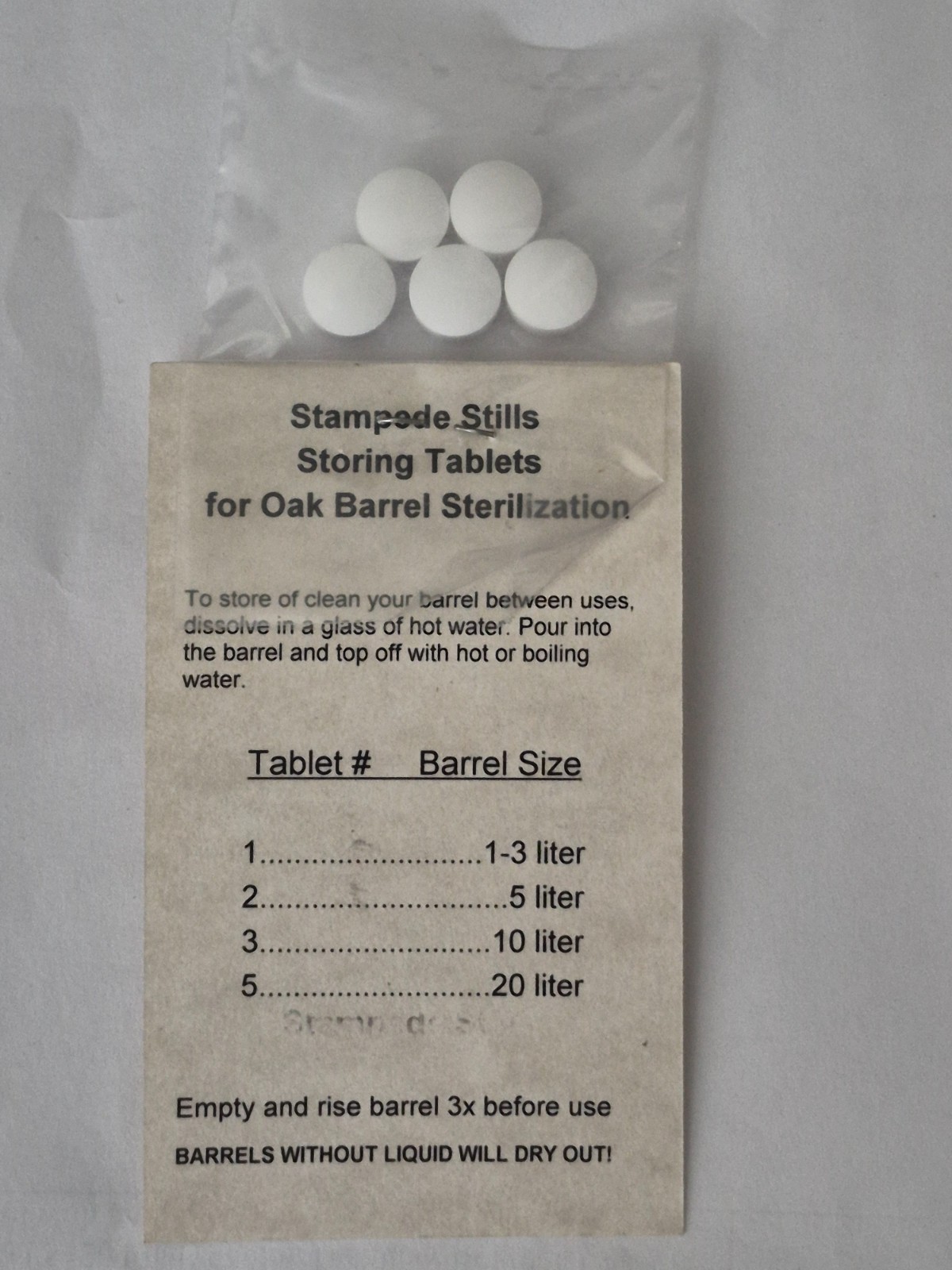 25 Storing TABLETS – Wooden Oak Aging Whiskey Bourbon Barrel Sterilization 1-20L