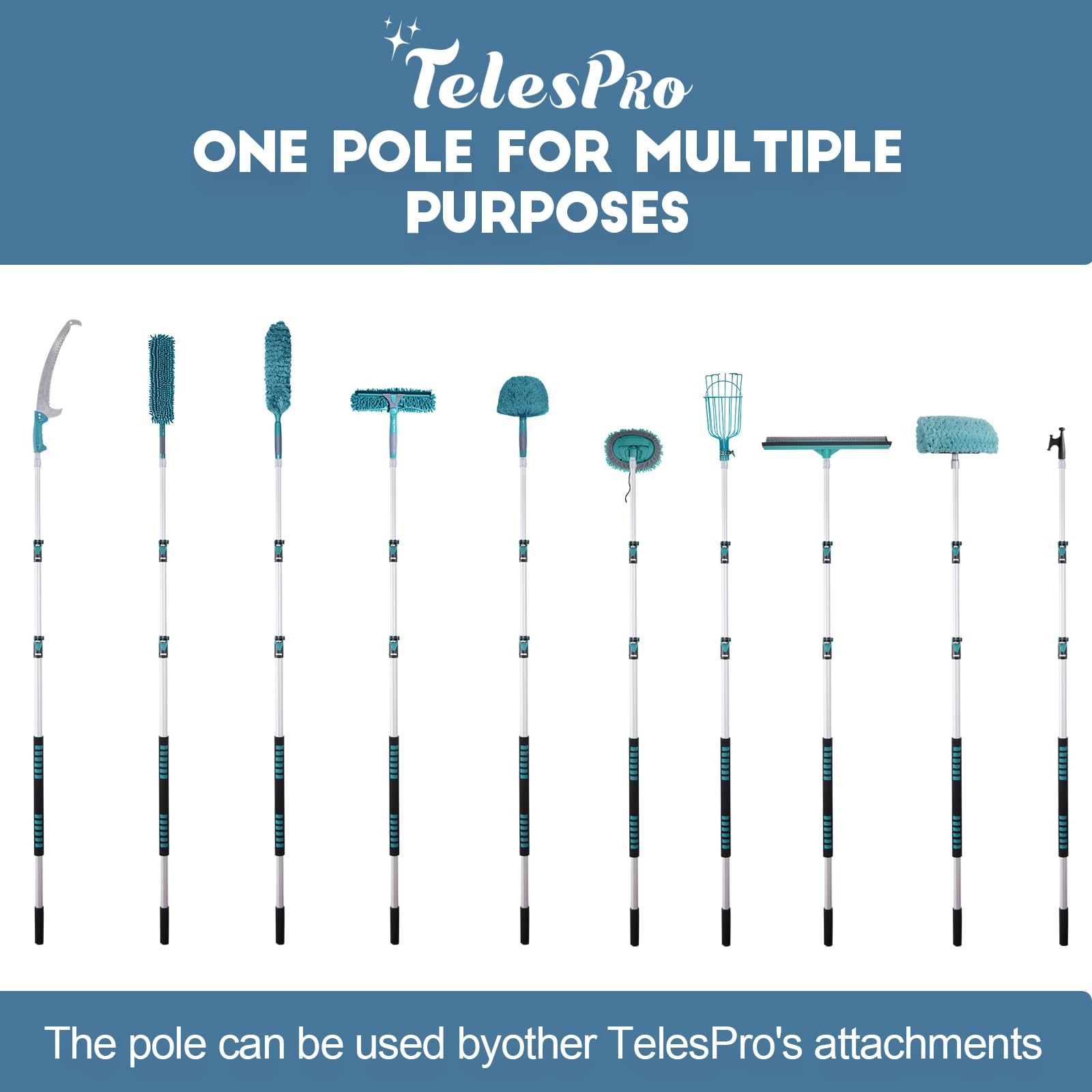 Extendable Duster Kit 512FT Pole High Ceiling Cobweb Microfiber Cleaner