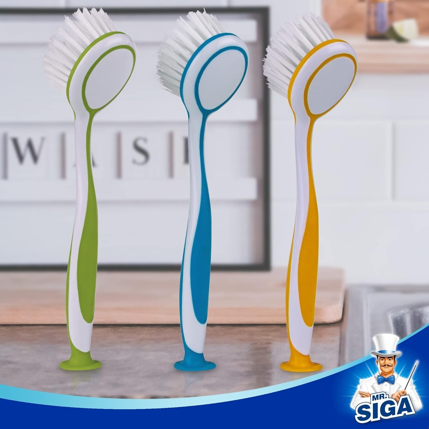 Round Dish Brush, Size: Dia 5.5 x 25cm – Pack of 3