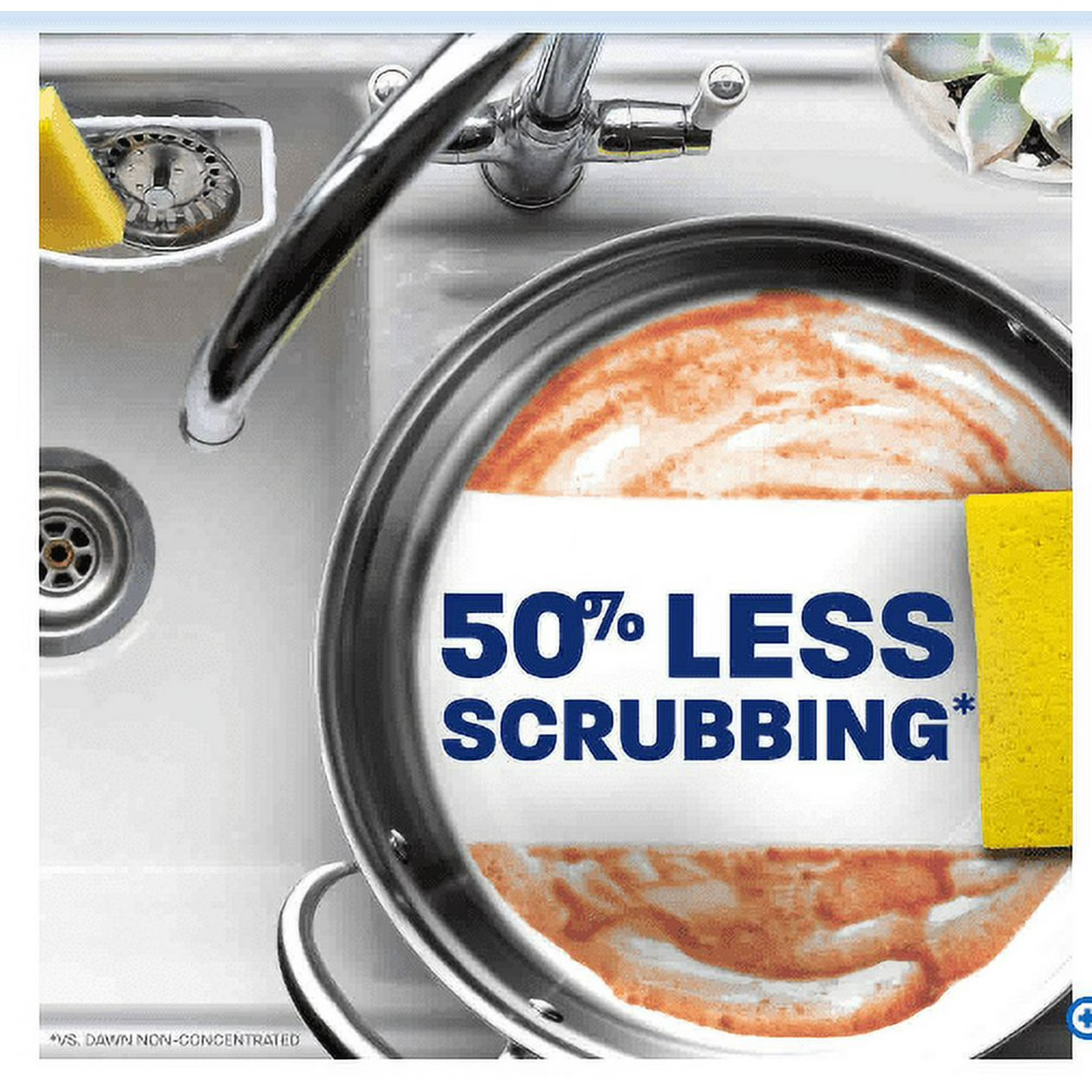 Dawn Dish Soap Dishwashing Liquid, 7.5 oz Lemon Scent, 50% Less Scrubbing