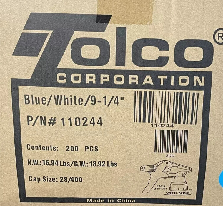 LOT OF 5 TOLCO 110550 Trigger Sprayer,24 oz; 32 oz,12 1/4″H 1CH72 ( 5 in a lot)