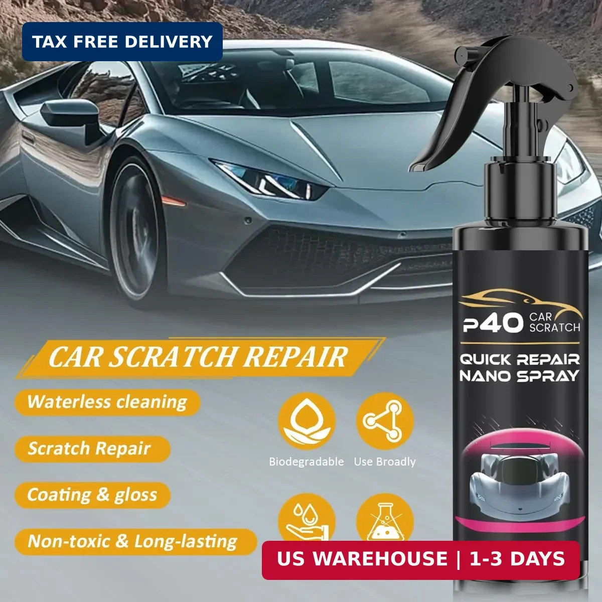 2PCS Nano Car Spray, Scratch Remover, Scratch Fix, Car Wax for Cars, Nano Scratc